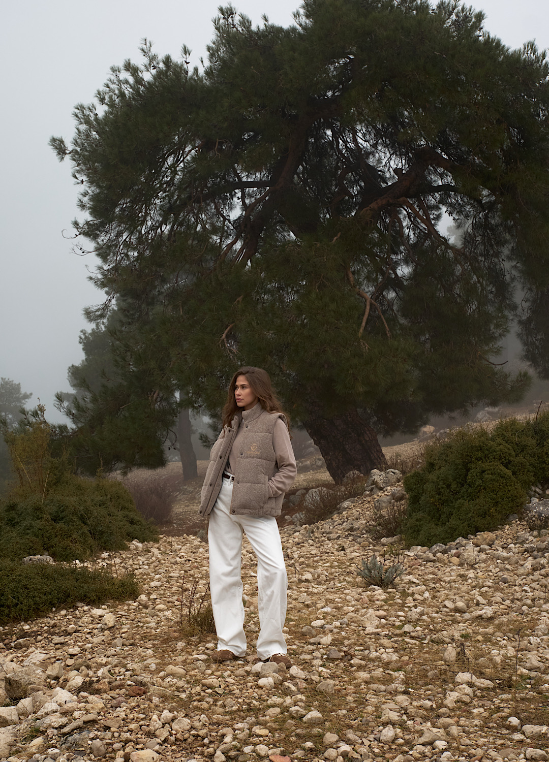 

Стёганый жилет из итальянской шерсти -  - Taupe, Бежевый;taupe