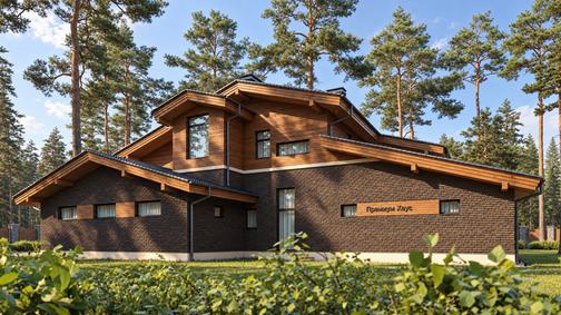 Дом 315м2 2 этажа фахверк с гаражом — проект, 315 м² — Визуализации дома, фото 3 — Премиум Хаус
