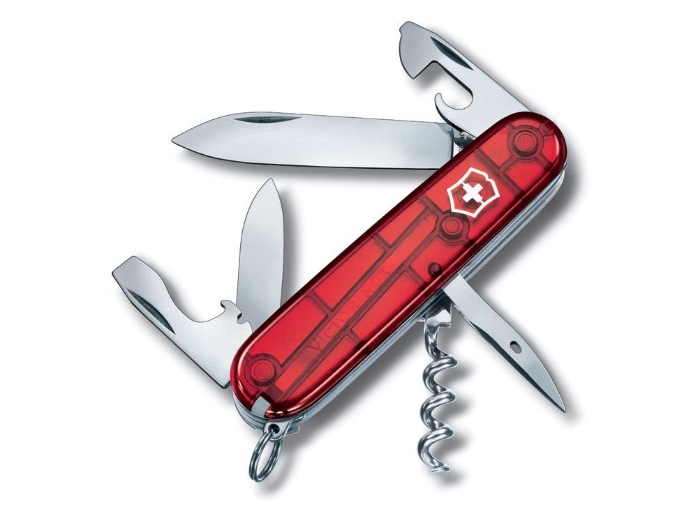 Нож перочинный VICTORINOX Spartan, 91 мм, 12 функций, полупрозрачный красный — фото 1