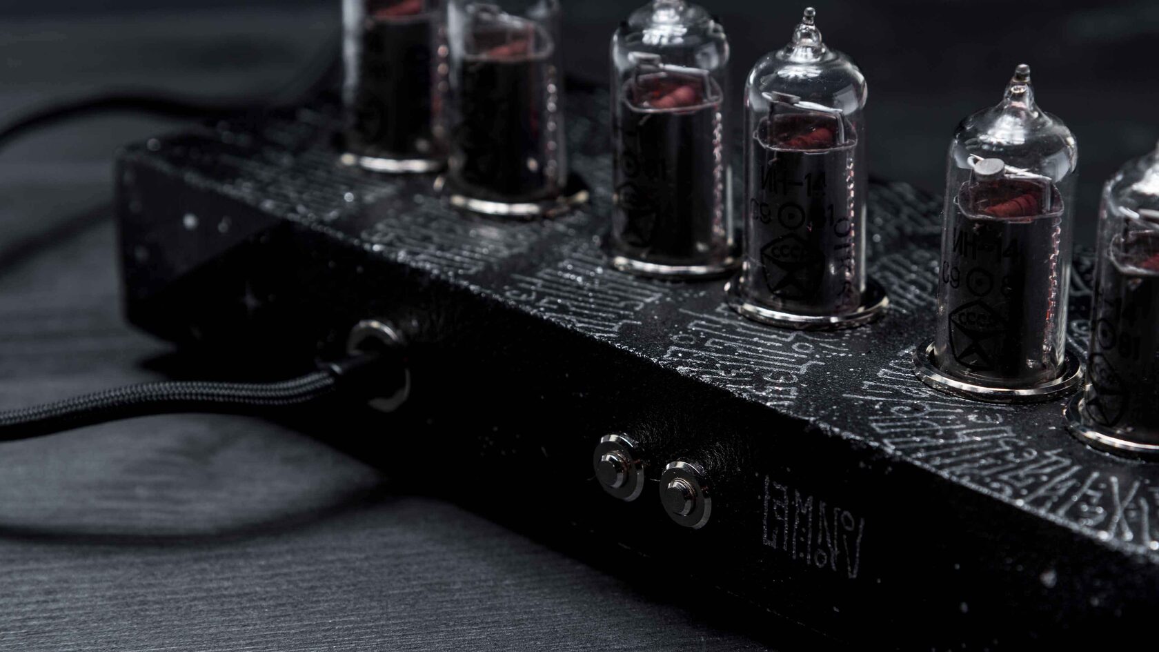Saturn-C: Cyrillic Night nixie clock, view 3