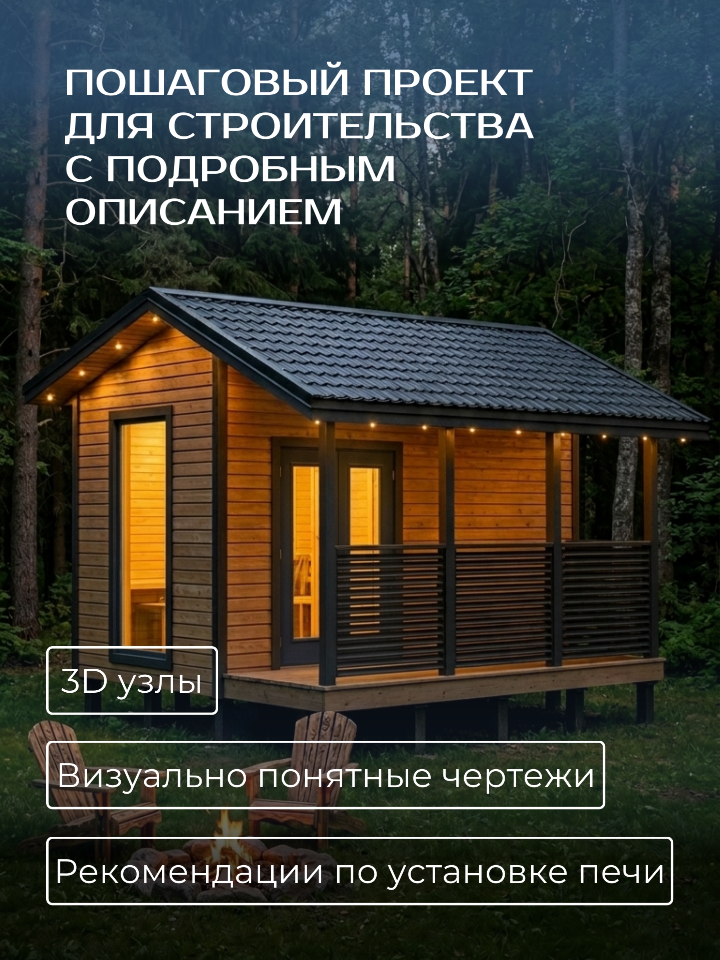 Проект бани с террасой 6х5,1м / Баня/ Ка — фото 3