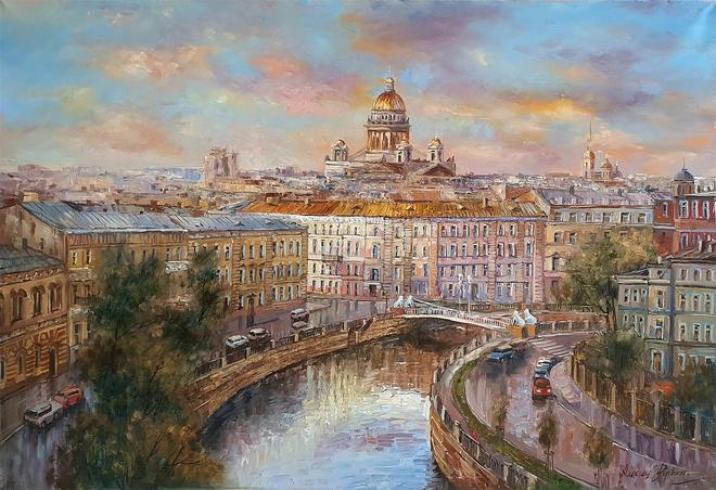 Картина «Летний день у Львиного мостика» - Рычков Алексей