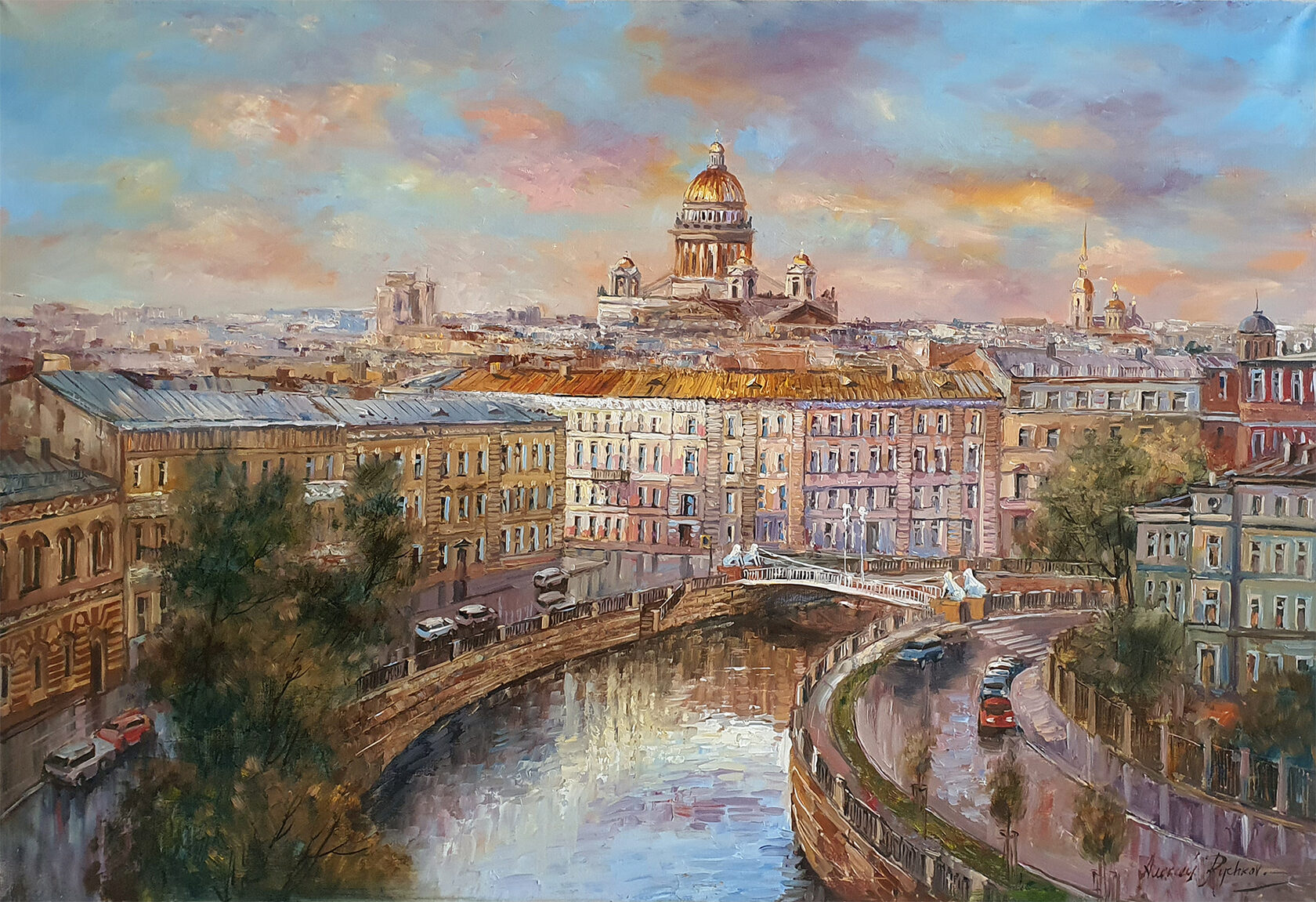 Картина «Летний день у Львиного мостика» - Рычков Алексей