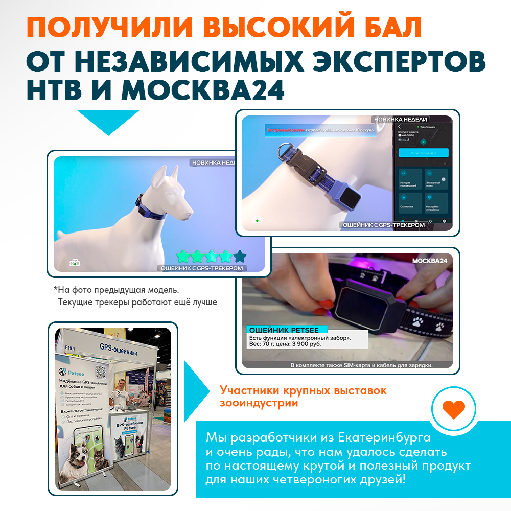 GPS ошейник для собак и кошек (Умный ошейник - водонепроницаемый IP67 )