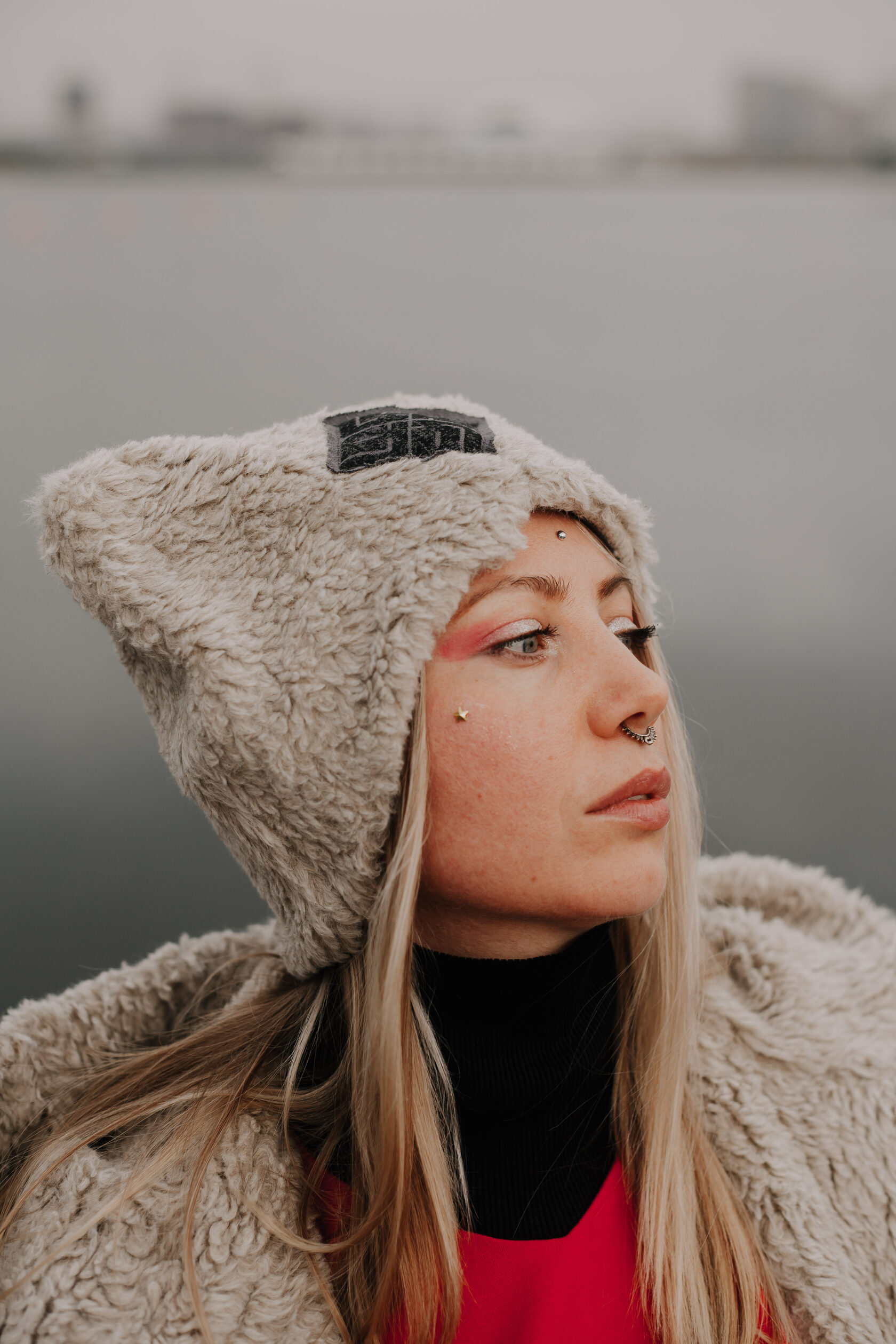 ШАПКА МиуМиу из вег-меха Натуральный беж - Ø 58 - L - Натуральный беж