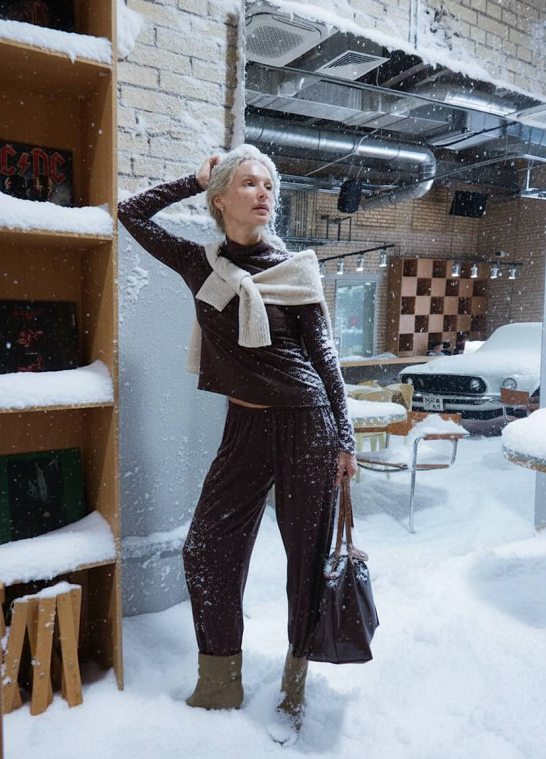 

Костюм из шерсти: водолазка + шаровары - Коричневый, Brown;коричневый