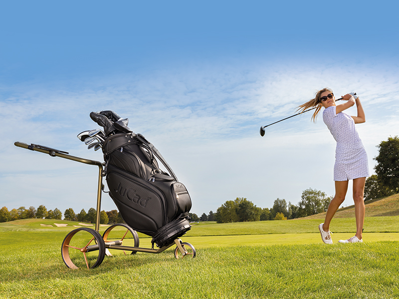 Электрическая тележка для гольфа JuCad Carbon Travel Verde Rosé 2.0