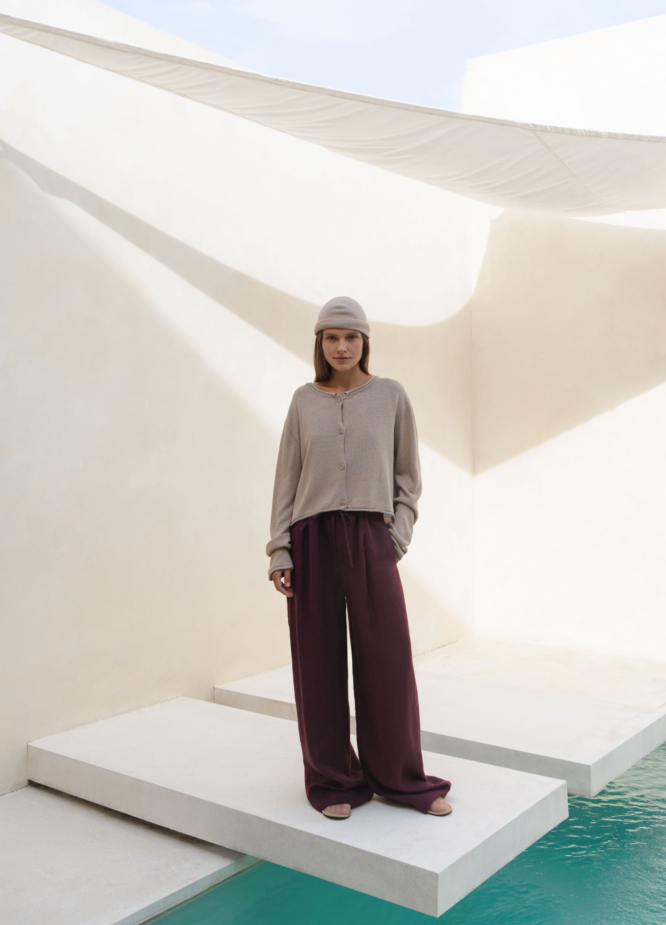 

Льняные брюки Relaxed - Бордовые, Wine;бордовый