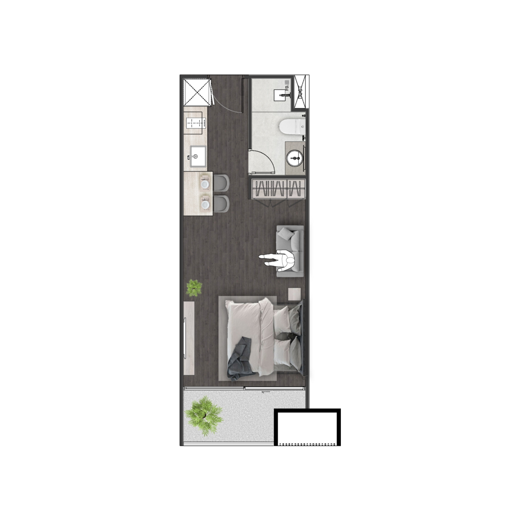 Unit 4212 — Studio · 35 m²