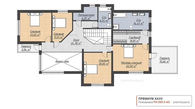 Планировка 4 этажа дома Райт КВ-293, 292 м² — Премиум Хаус