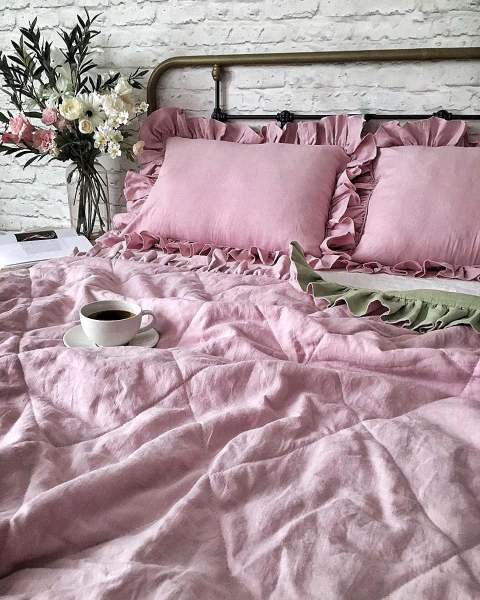 Льняное одеяло-комфортер с наволочками - IVA-OLINEN