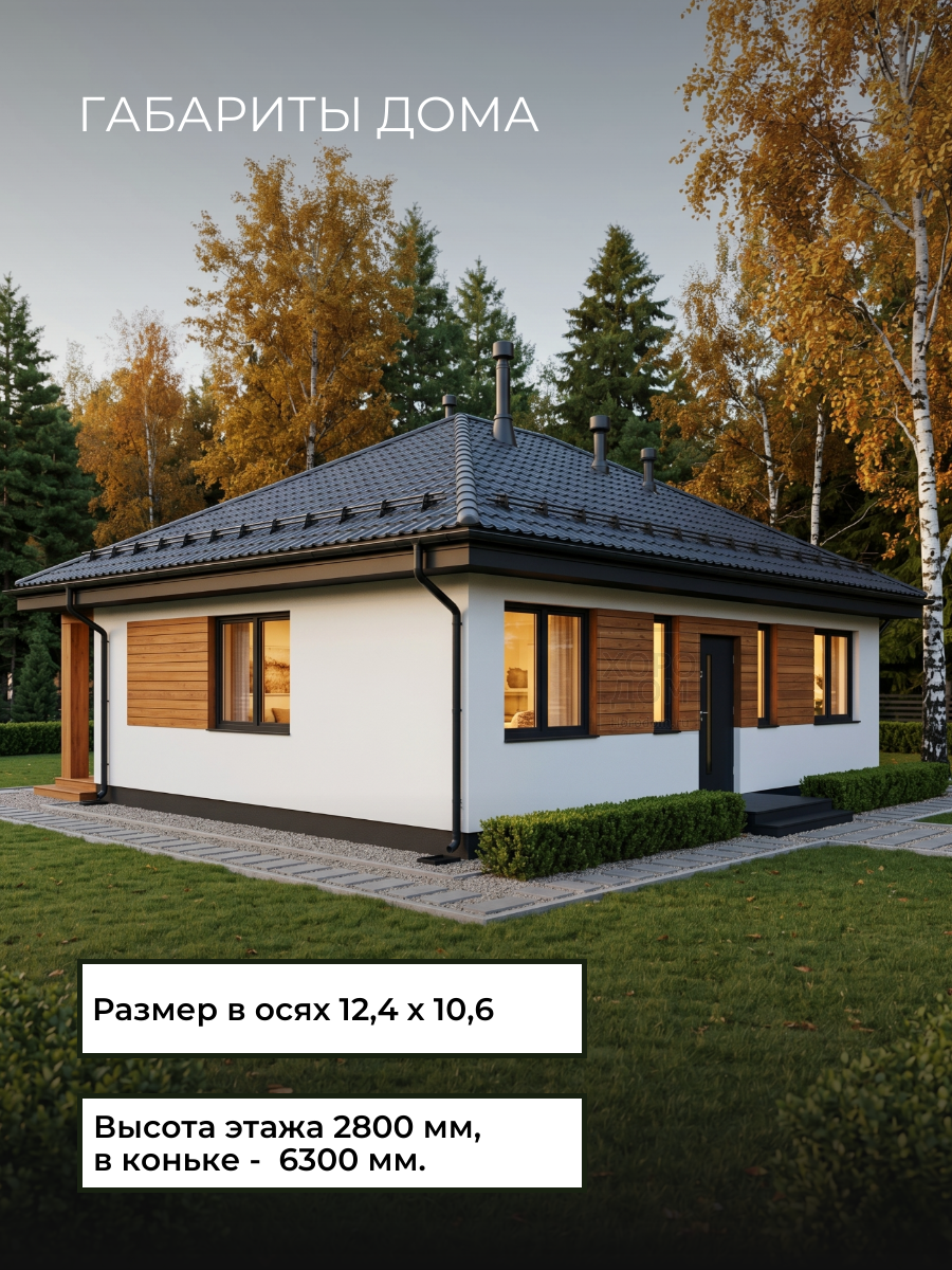 Проект дома 100 м2 / Газобетон / 1 этаж  — фото 4