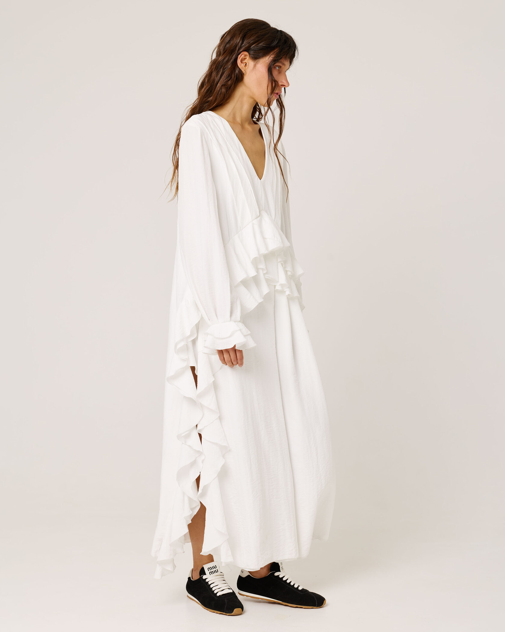 Платье с воланами WHITE