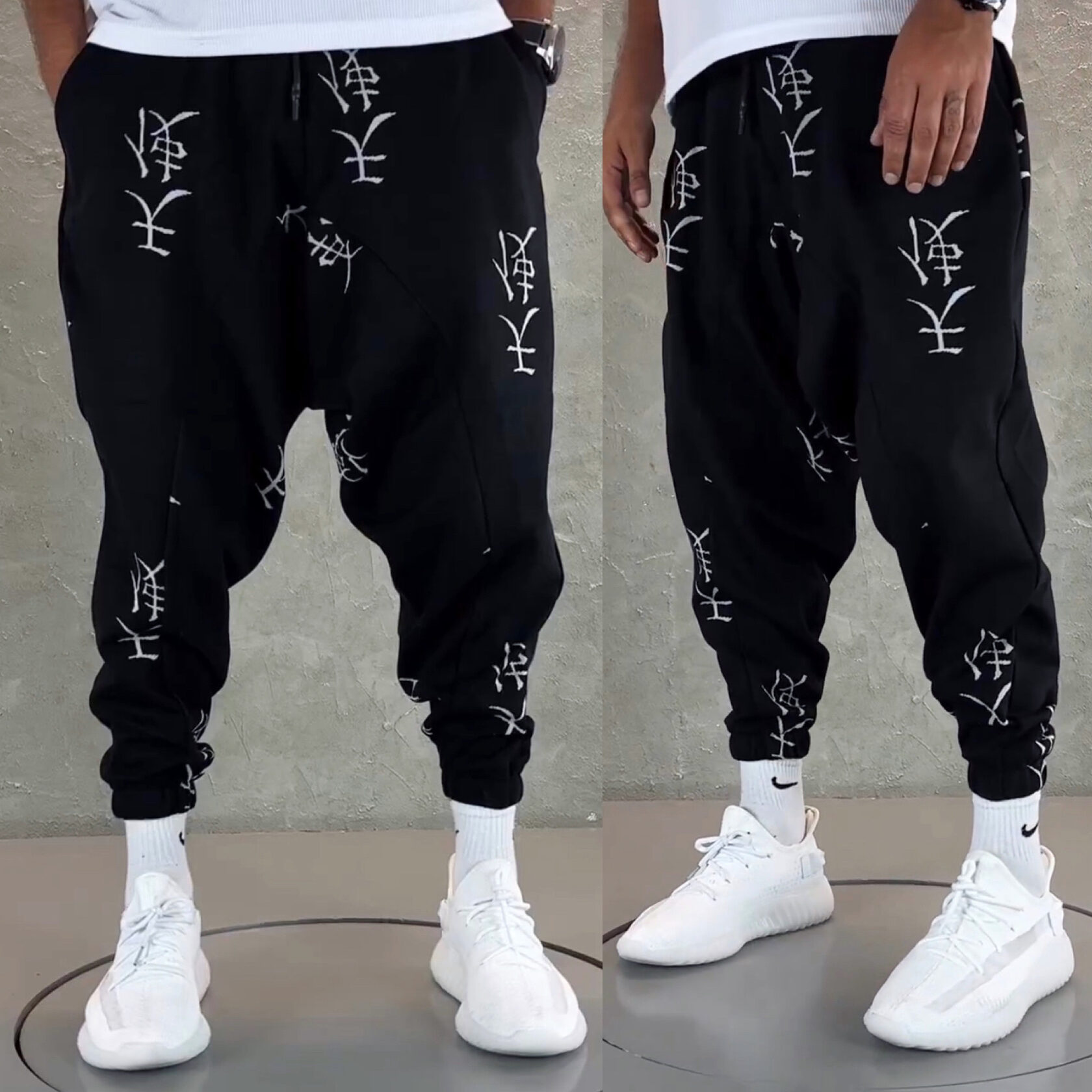 Спортивные штаны 2024. Штаны в китайском стиле мужские. Мужские широкие штаны в китайском стиле. Брюки в китайском стиле. Штаны с китайскими иероглифами мужские.