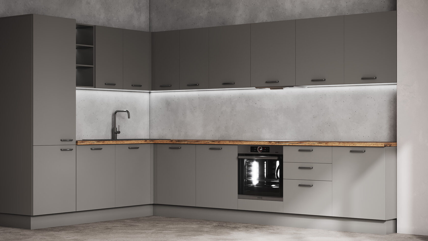 Заказать угловую кухню «Юни» Оникс от Командор в современном стиле в ...