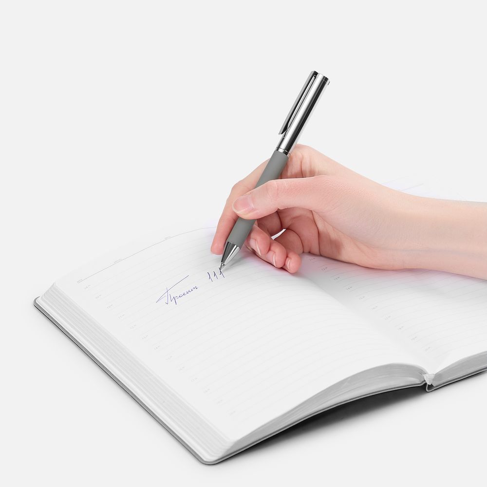 Ручка шариковая Eyeshot Soft Touch, серая