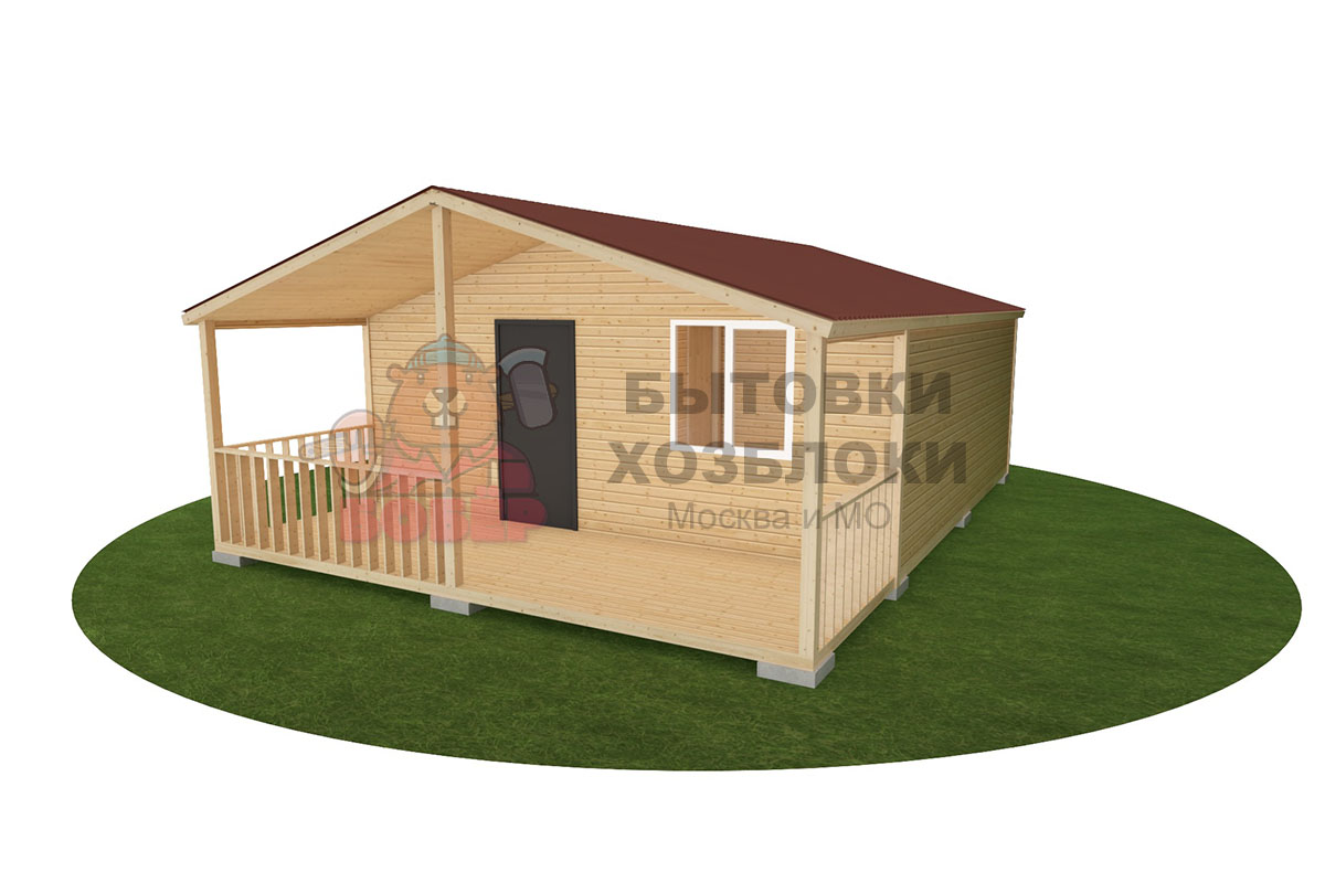 Домик 6х6 м (утепленная) + веранда 6х2,1 м