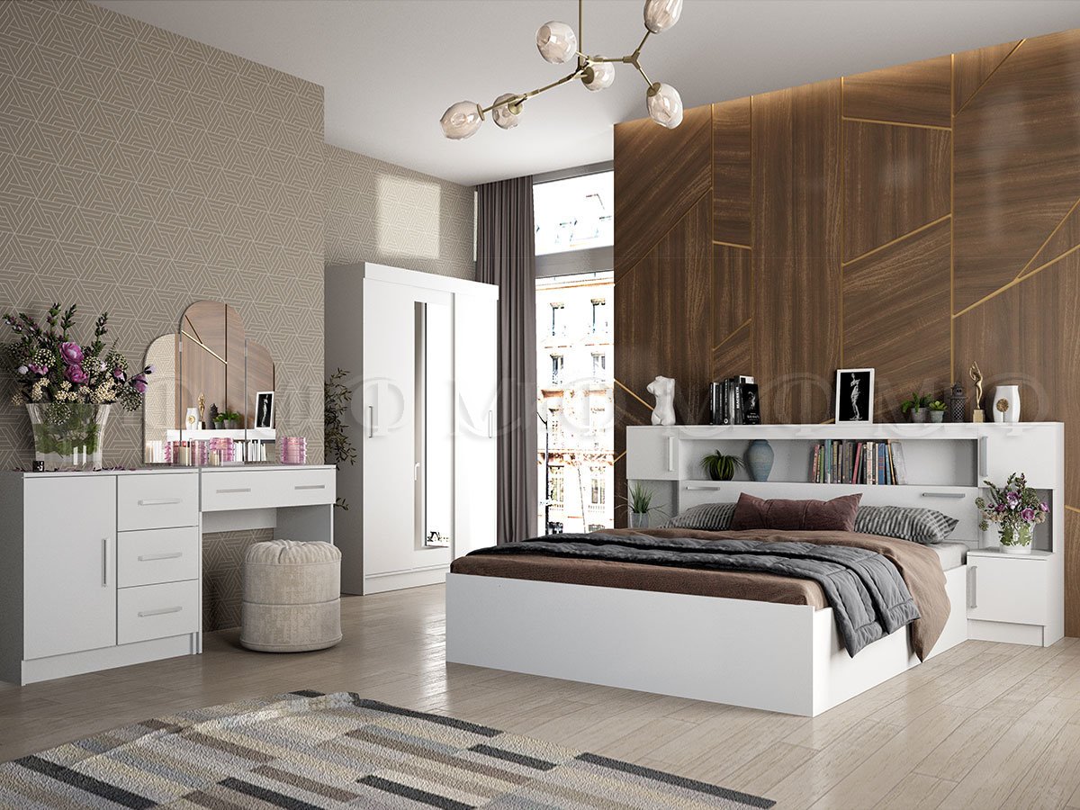 (Z) Спальный гарнитур Бася (Белая) - Миф