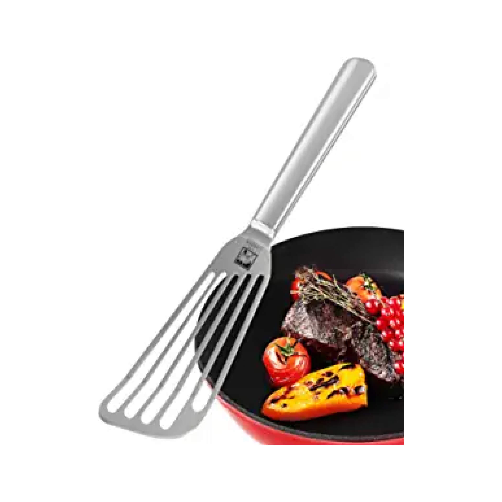 Slotted Fish Spatula Stainless Steel - 11-inch Thin Spatula Heat Resistant  with ABS Solid Handle - F…See more Slotted Fish Spatula Stainless Steel 