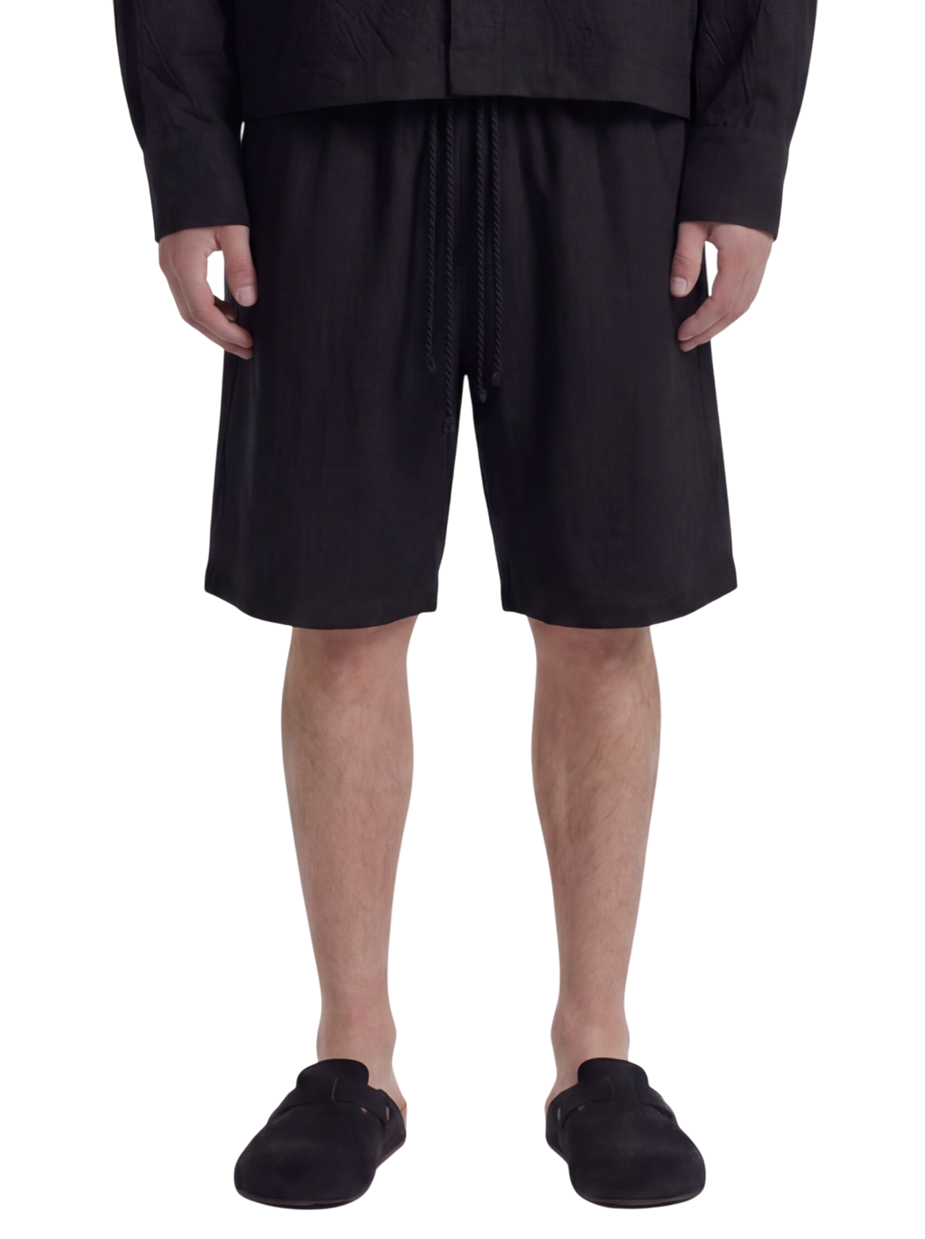 UNFORT: Linen Shorts Black