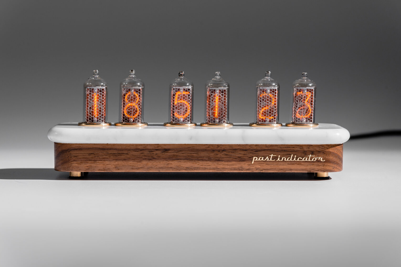 Vostok-1: Carrara Marble nixie tube clock