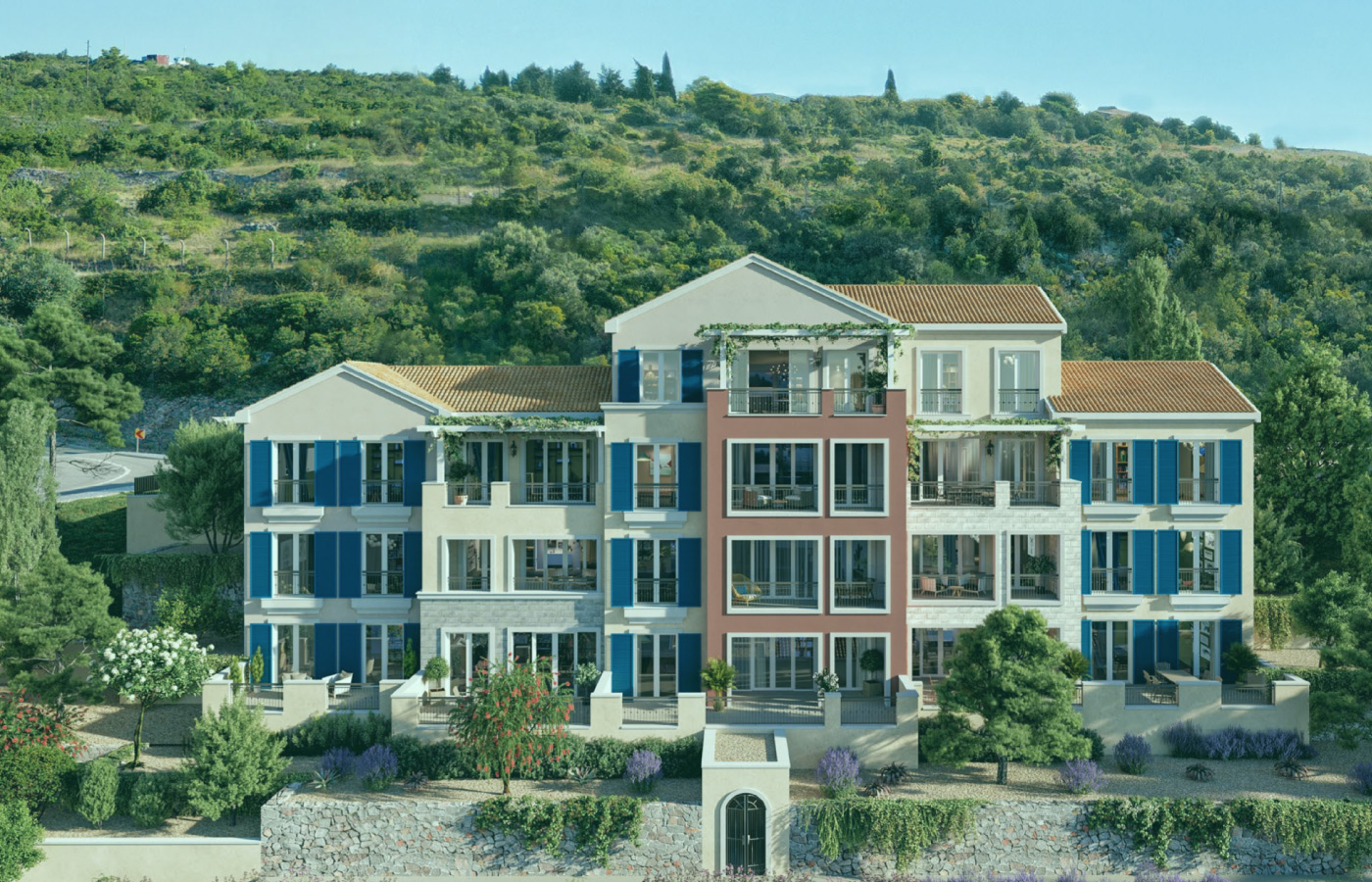 Apartments Jasmin 311 in Lustica Bay with designer finishes and sea view.