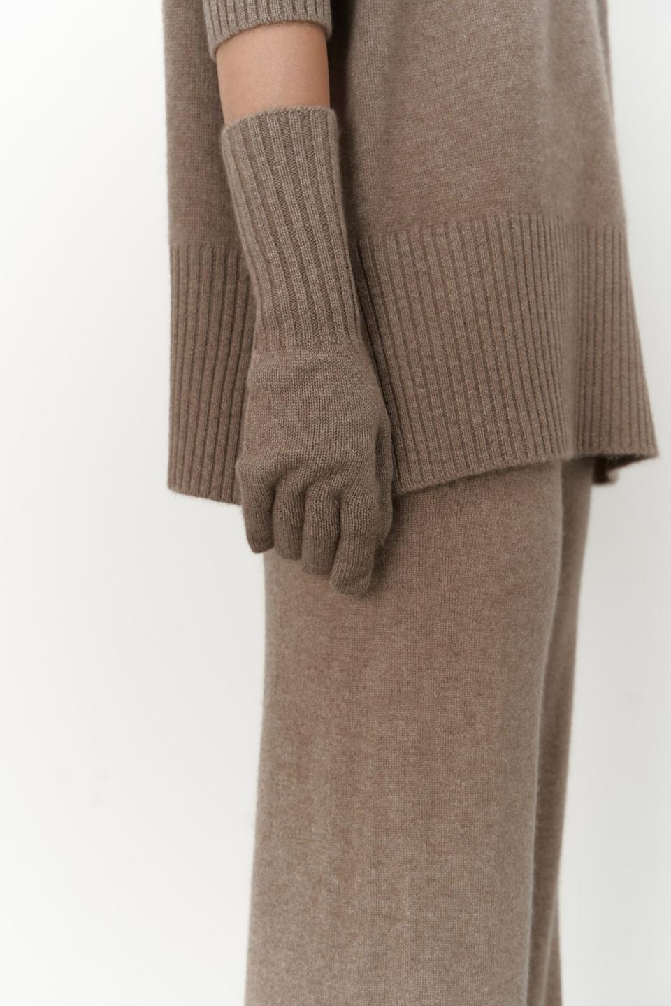 Перчатки Taupe из монгольского кашемира