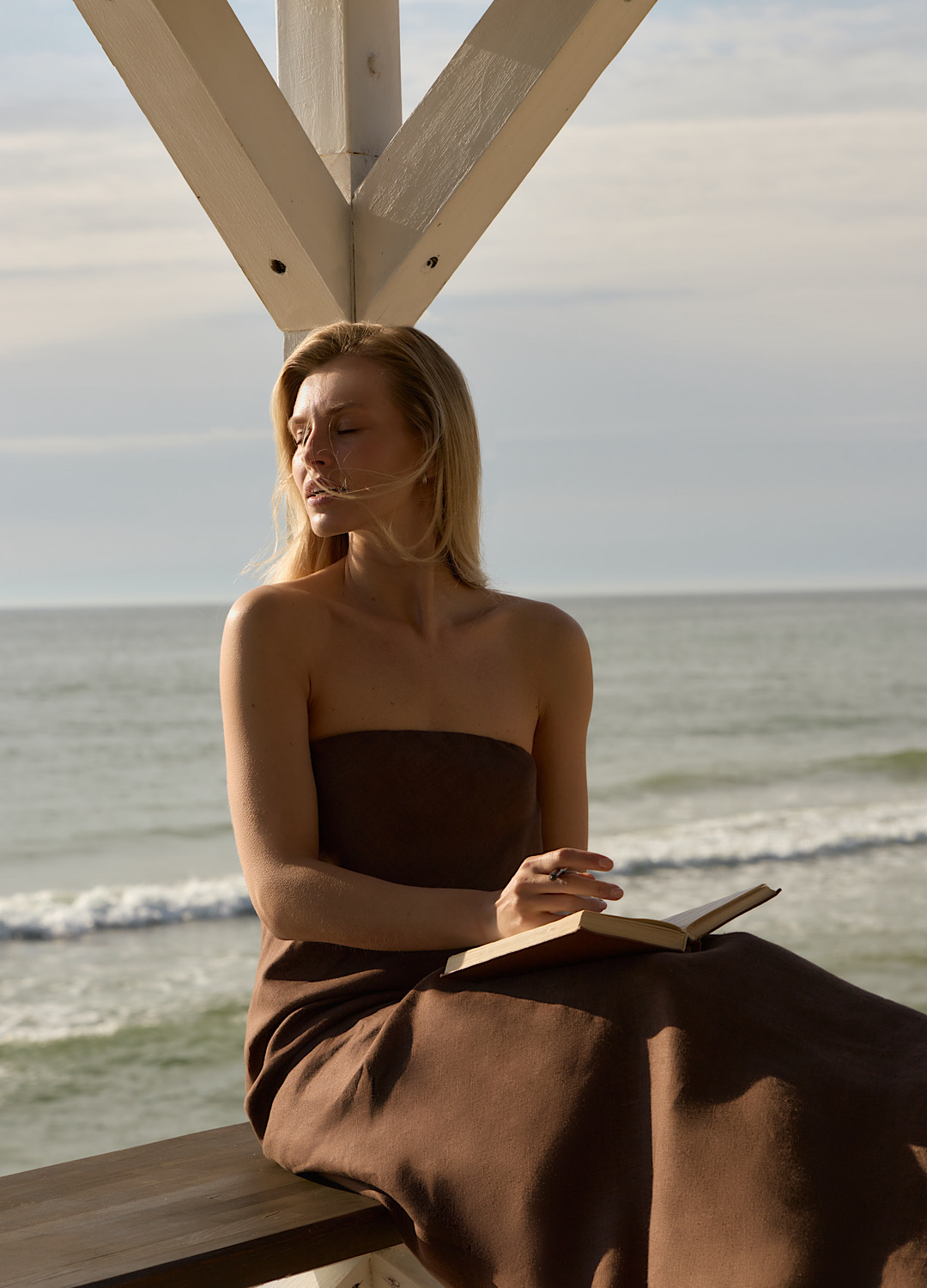 

Платье Mirage изо льна - Коричневое, Brown;коричневый