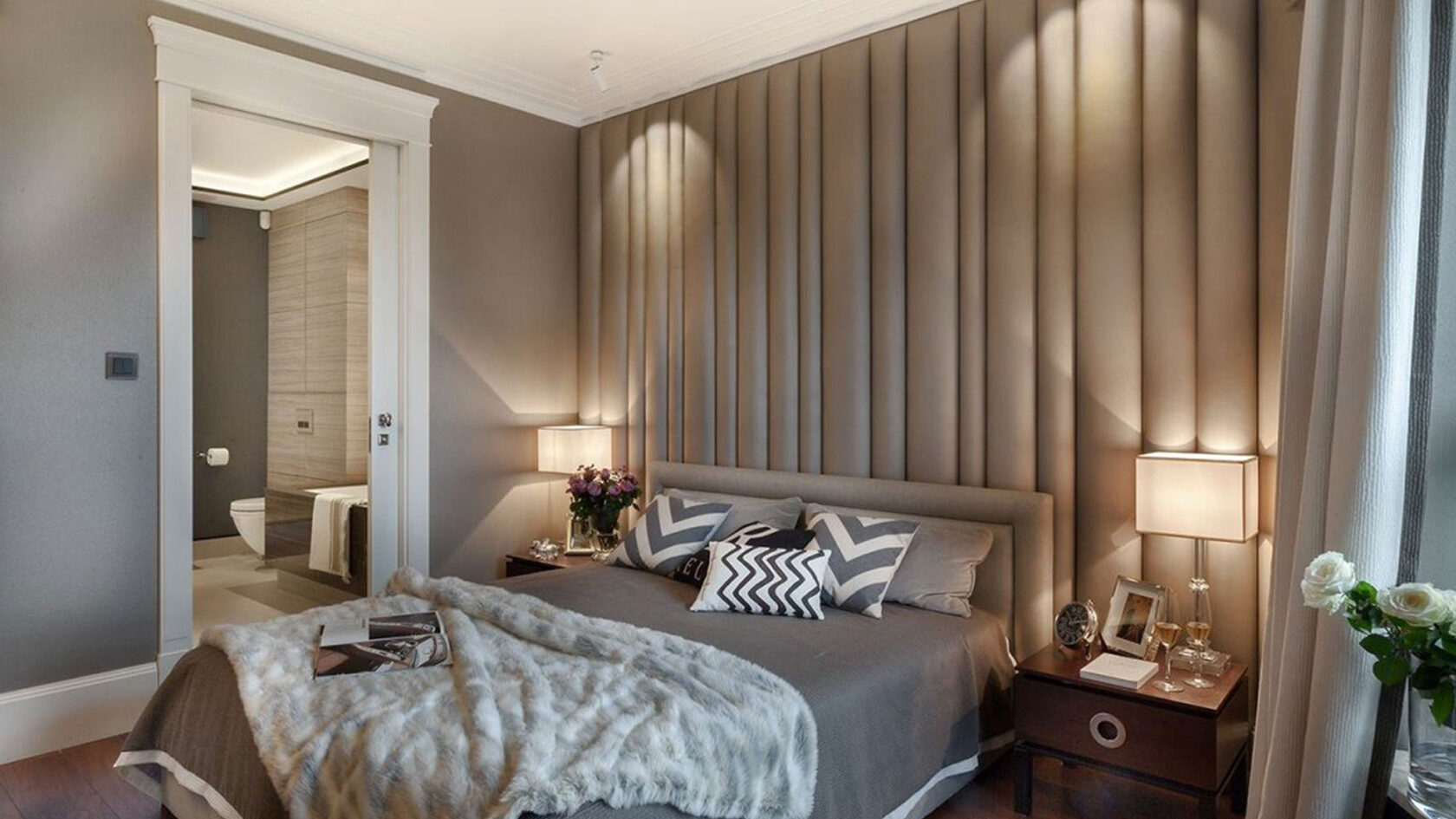 Мягкая стеновая панель в спальню МДП13 - «AMBASSADOR-Interior»