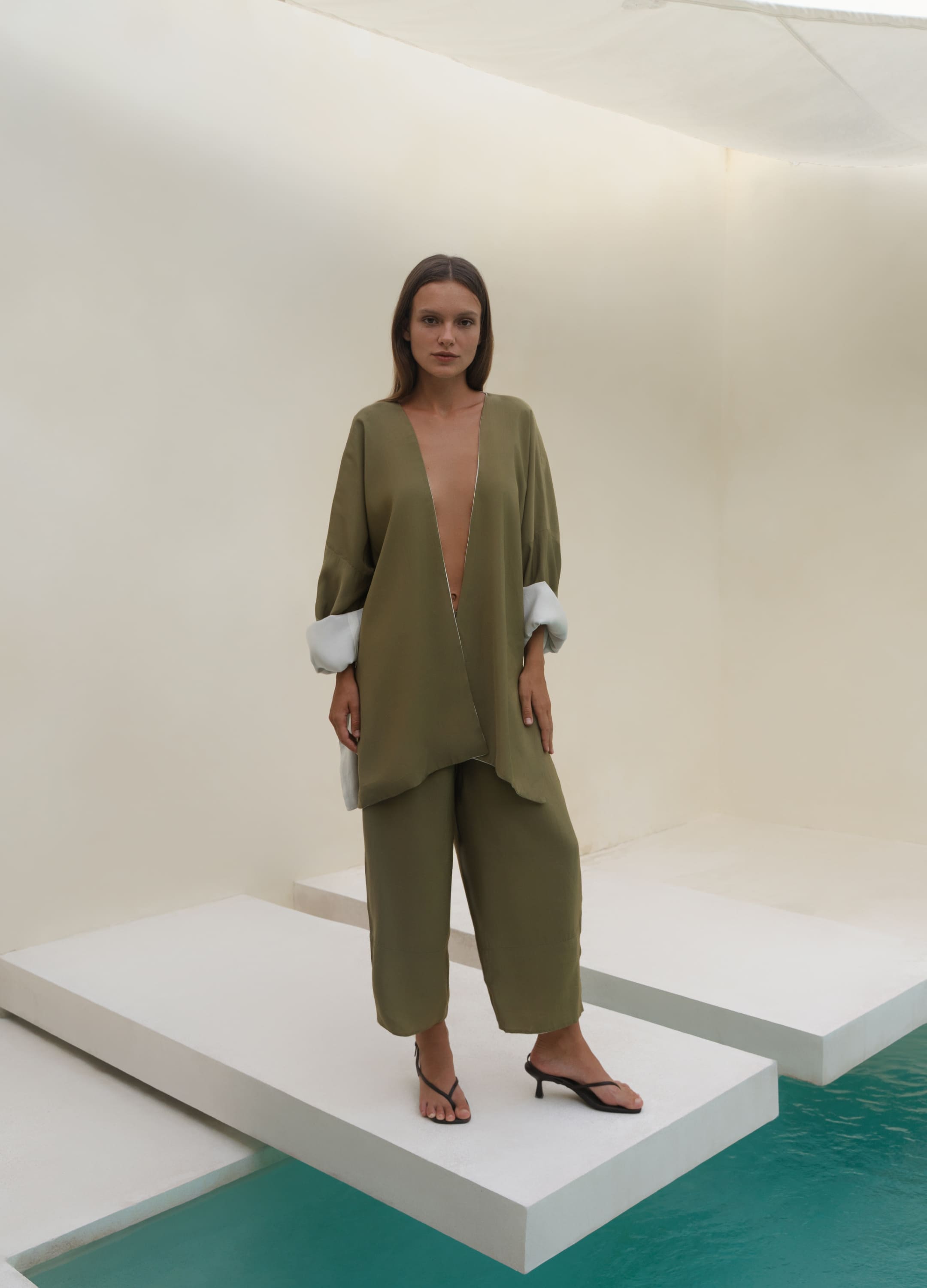 

Костюм Arabian night 2 в 1: кимоно + кюлоты - Зелёный, Olive;зелёный