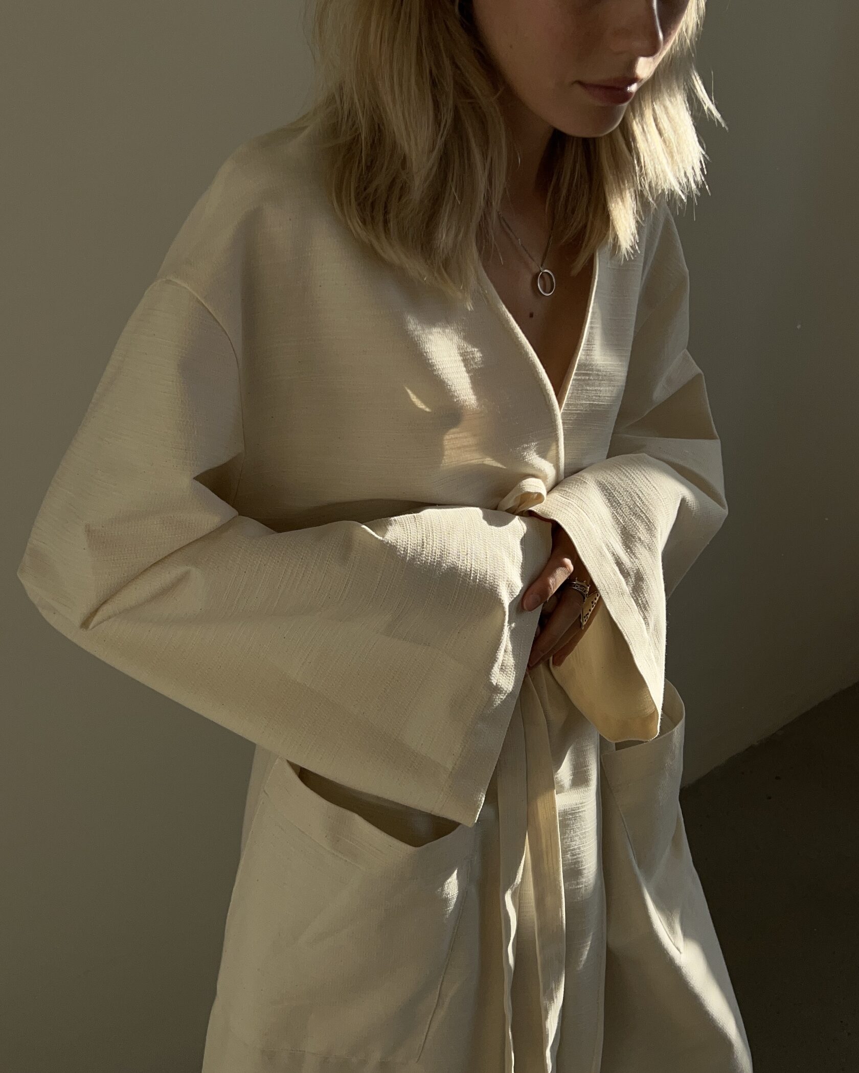 кимоно из хлопка с карманами