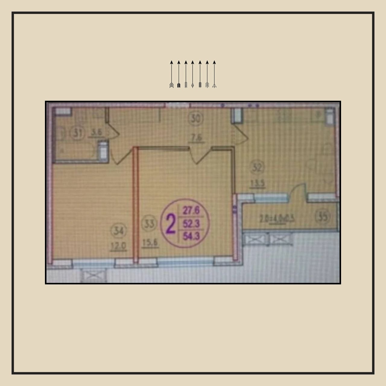2-комнатная квартира, 54 м², ЖК Лайм (lime) · Музыкальный