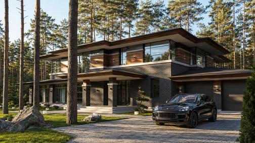 Визуализация проекта дома Райт КВ-649 — в стиле Райт, фото 1