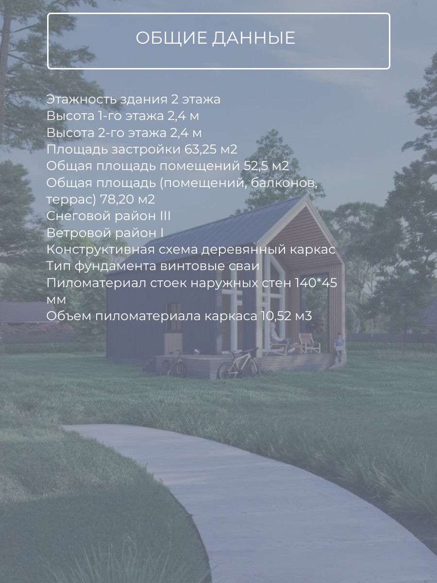 Проект дома 53 м2 / Каркасник / 2 этажа  — фото 8
