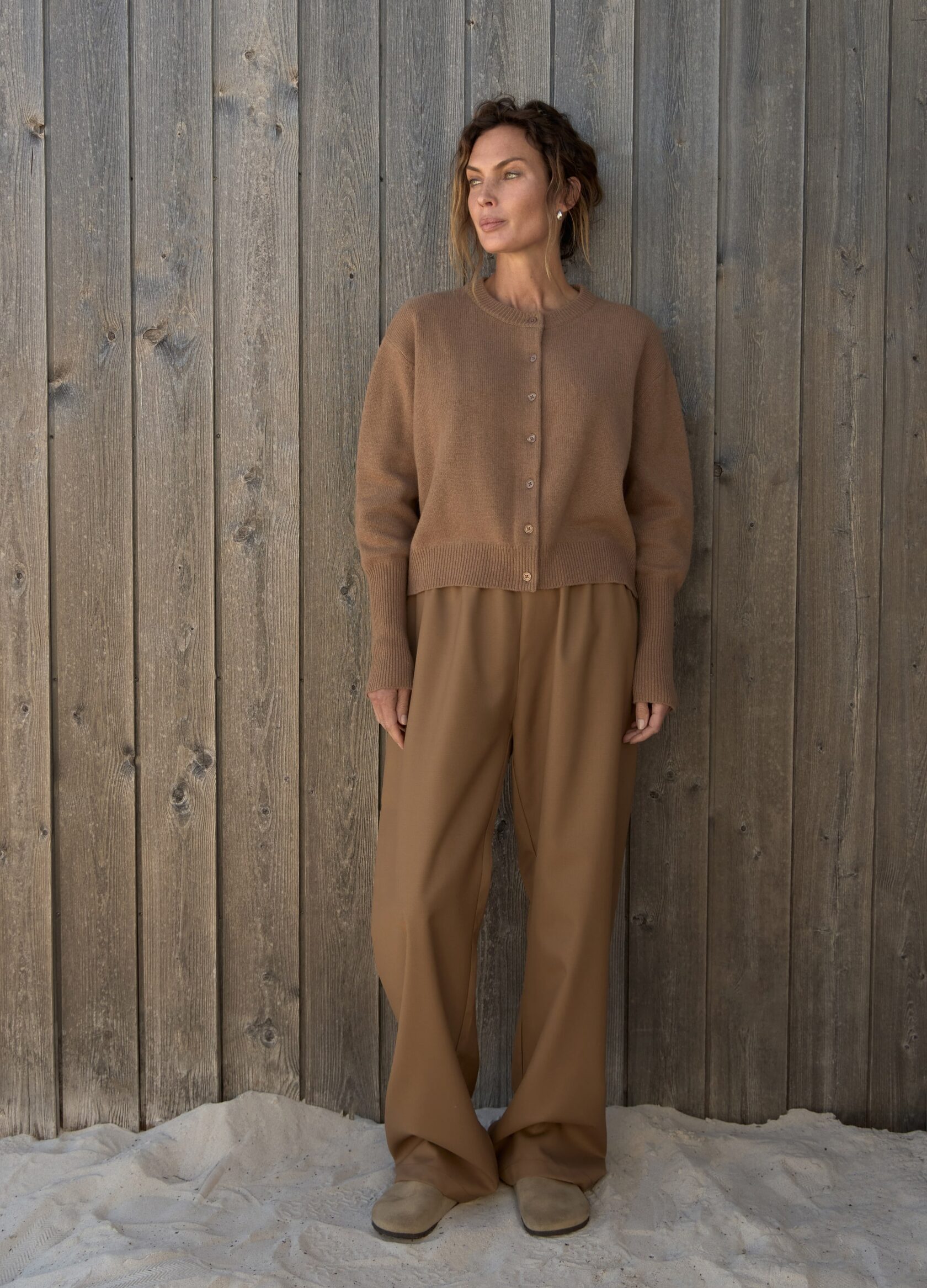 

Брюки на резинке Comfort fit из итальянской шерсти - Песочные, Camel;песочный