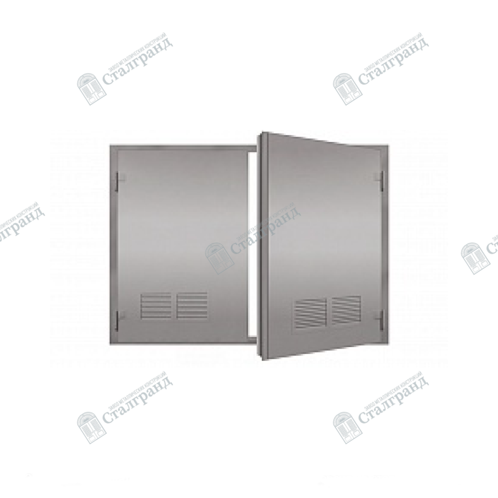 Гаражные ворота без отделки с решеткой