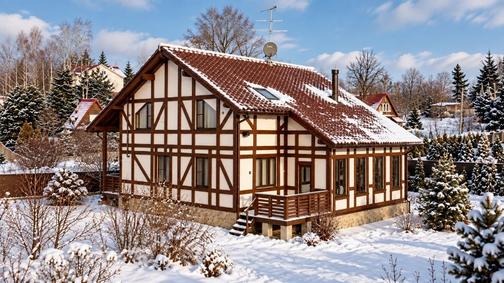 Фахверк Ф2-195 — проект дома, 195 м² — Фотографии построенного дома, фото 1 — Премиум Хаус
