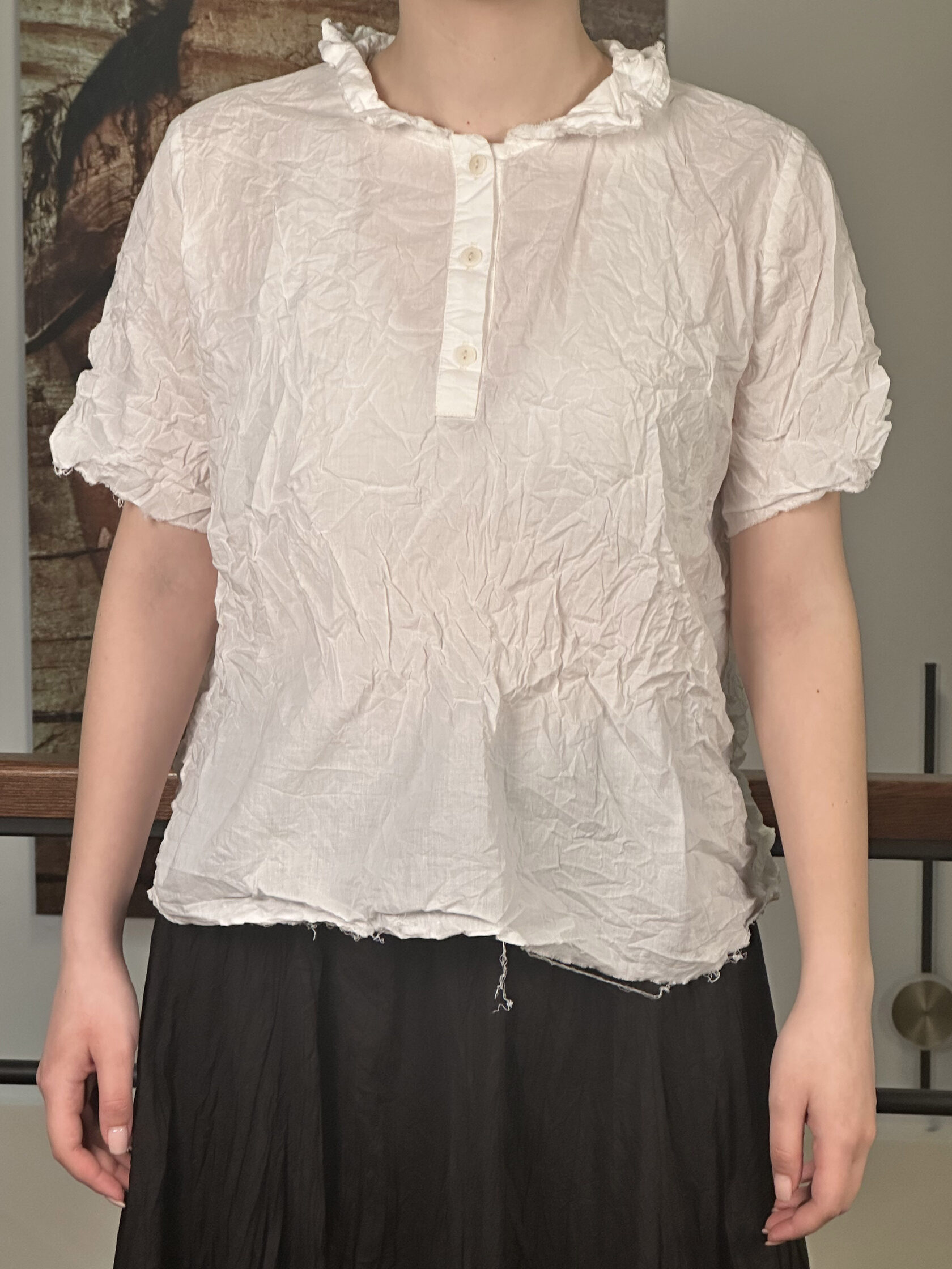 Блуза "поло" из жатой ткани PRIVATSACHEN