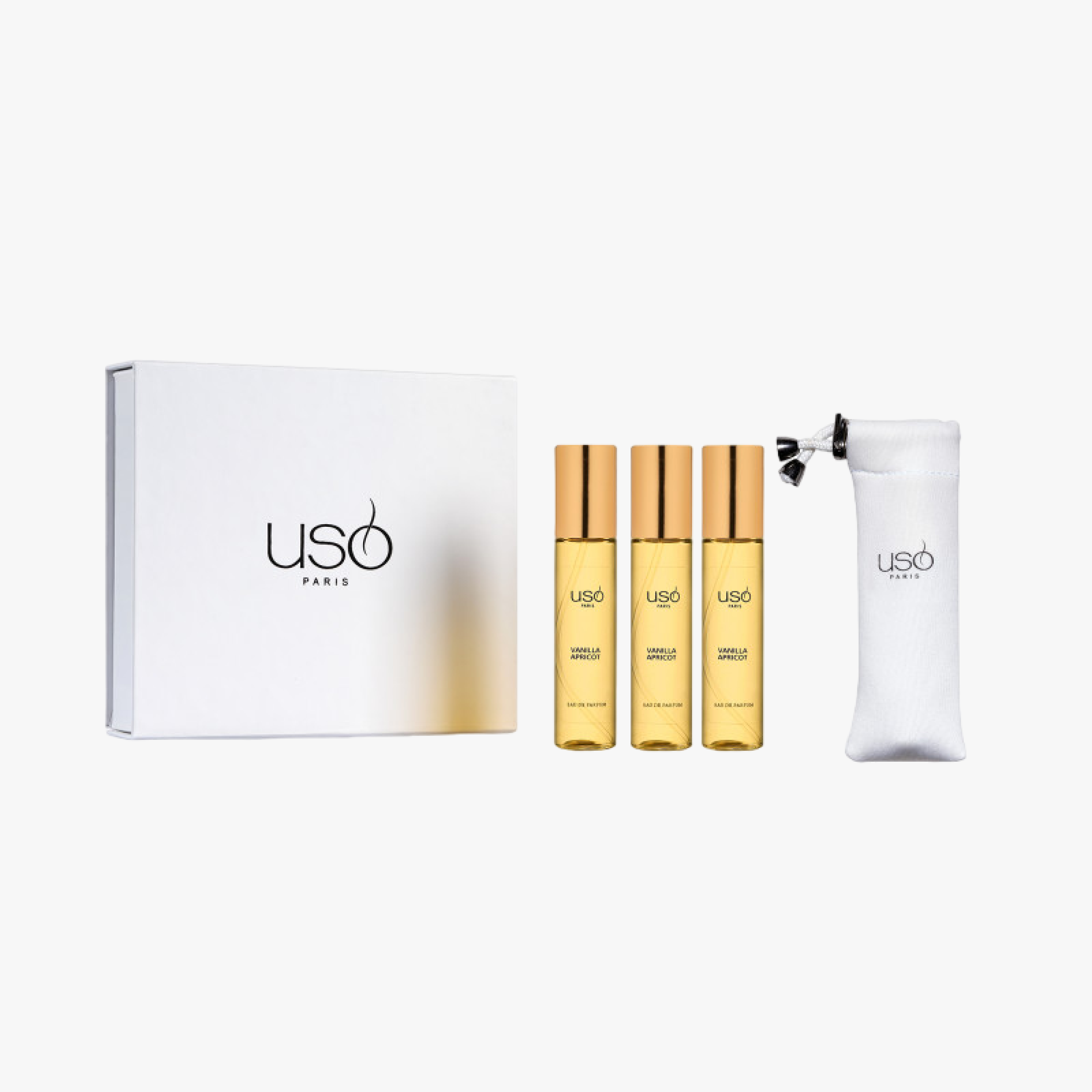 Дорожный набор парфюмерии USO TRAVEL SET VANILLA APRICOT – Официальный сайт | Купить оригинальный набор