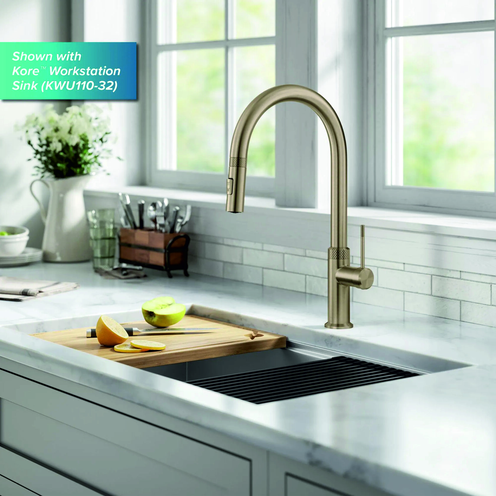 Кухонный смеситель Kraus KPF-2654BG - изображение 4