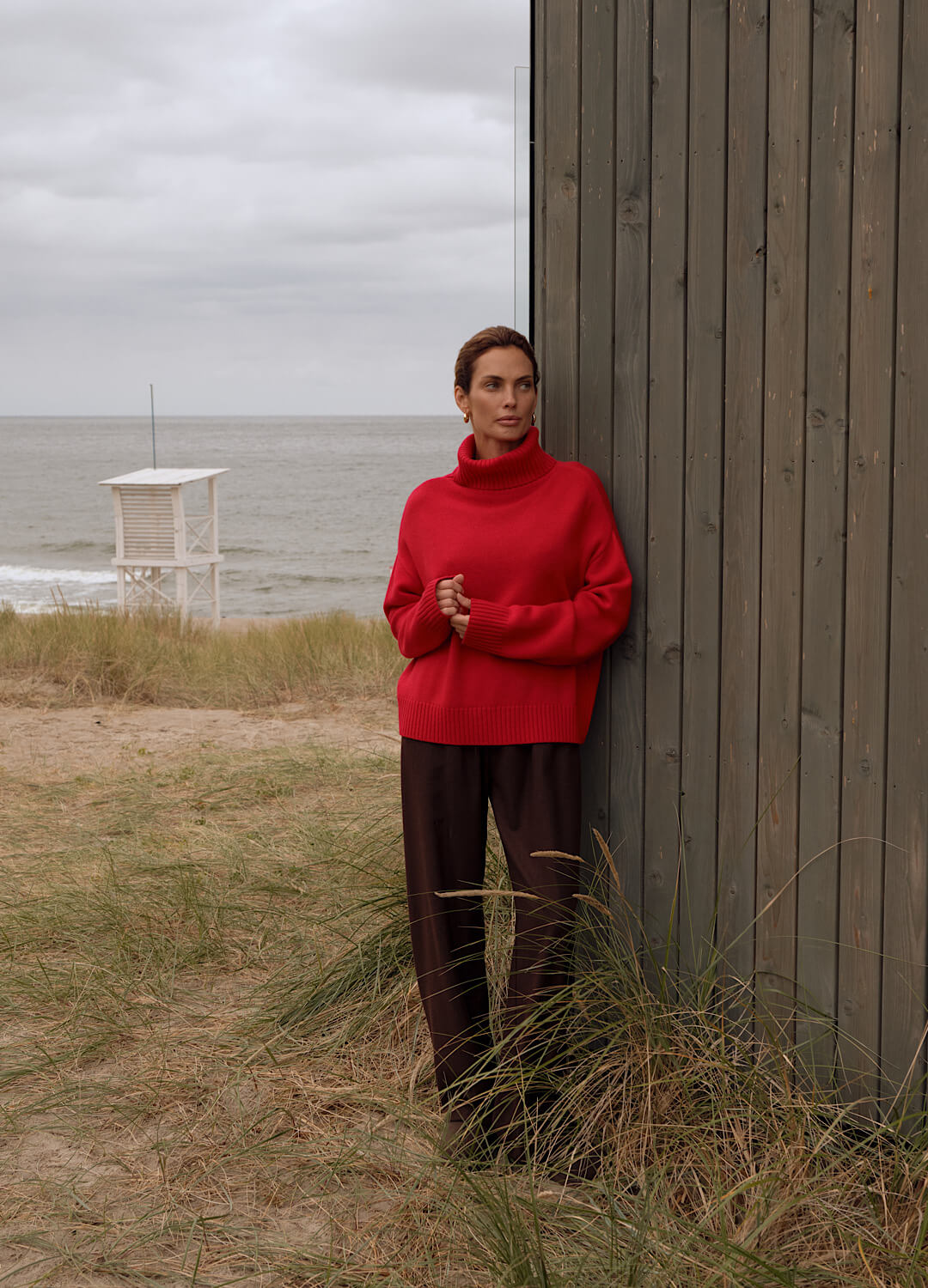 

Брюки на резинке Comfort fit из итальянской шерсти - Коричневые, Brownie;коричневый