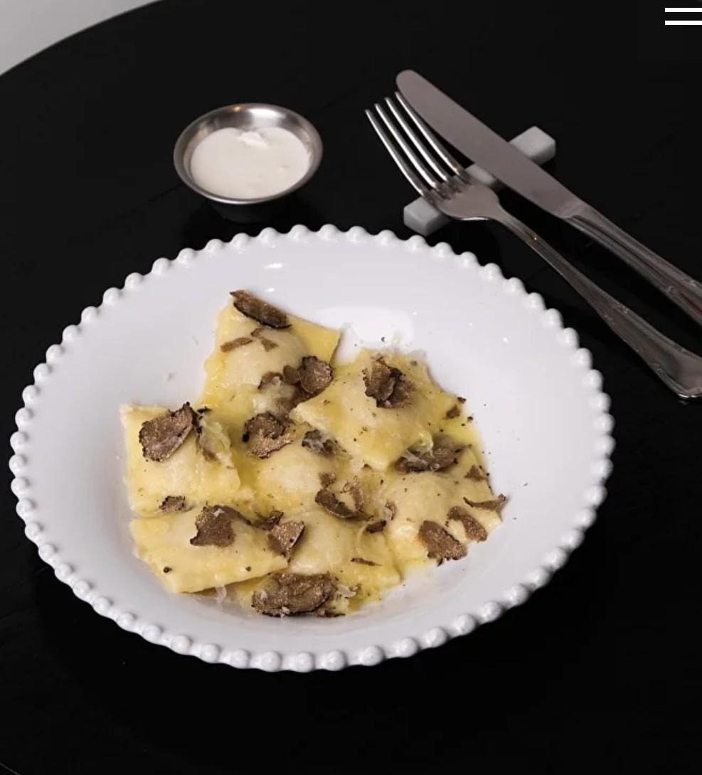 Равиоли/трюфель/белые грибы/пюре