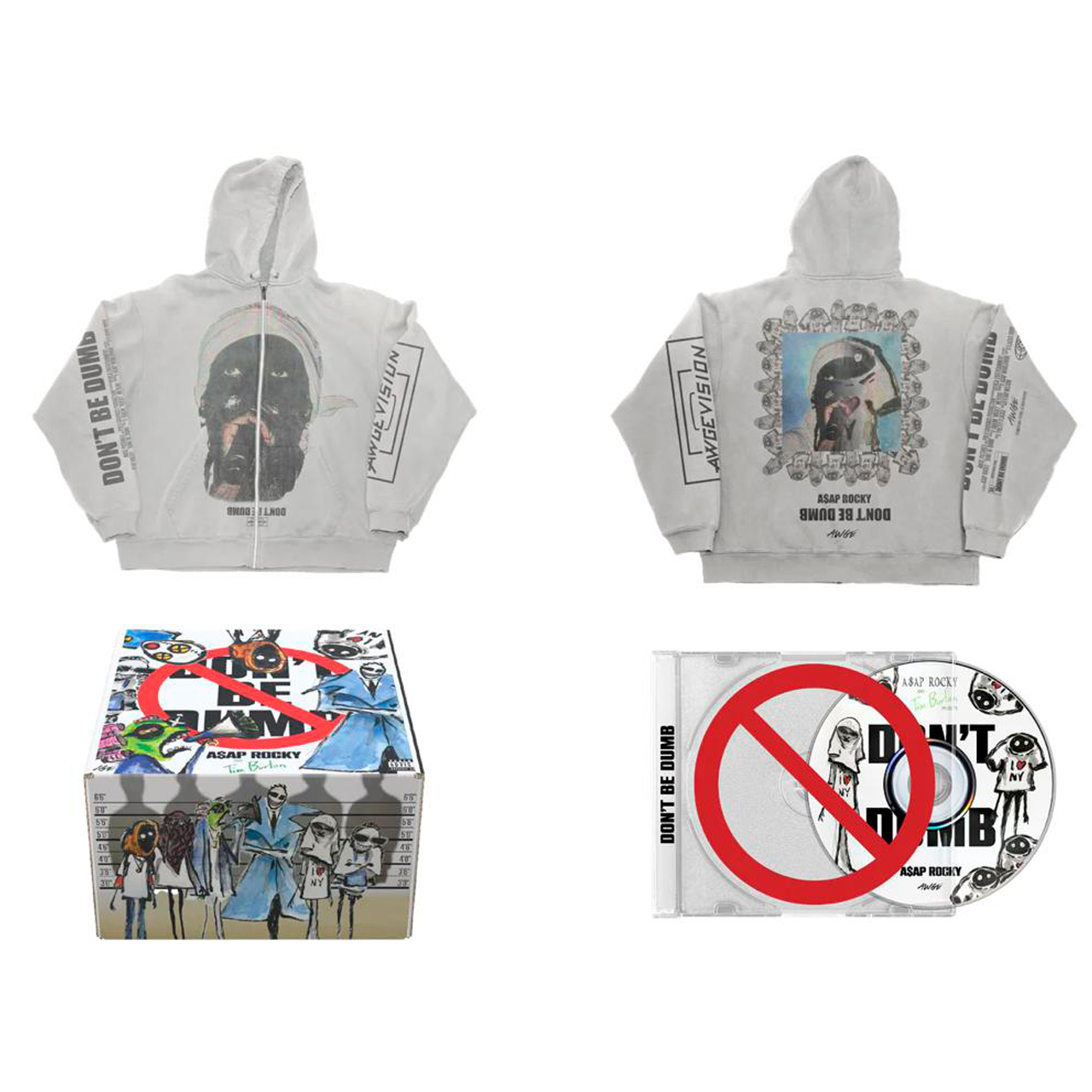 A$AP Rocky DON'T BE DUMB パーカー セット AWGE by ASAP Rocky Shirthead Zip Hoodie CD Box Set — купить в