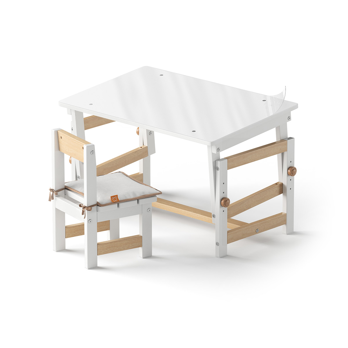 Растущий комплект стол + стул. Бук - Wundermöbel