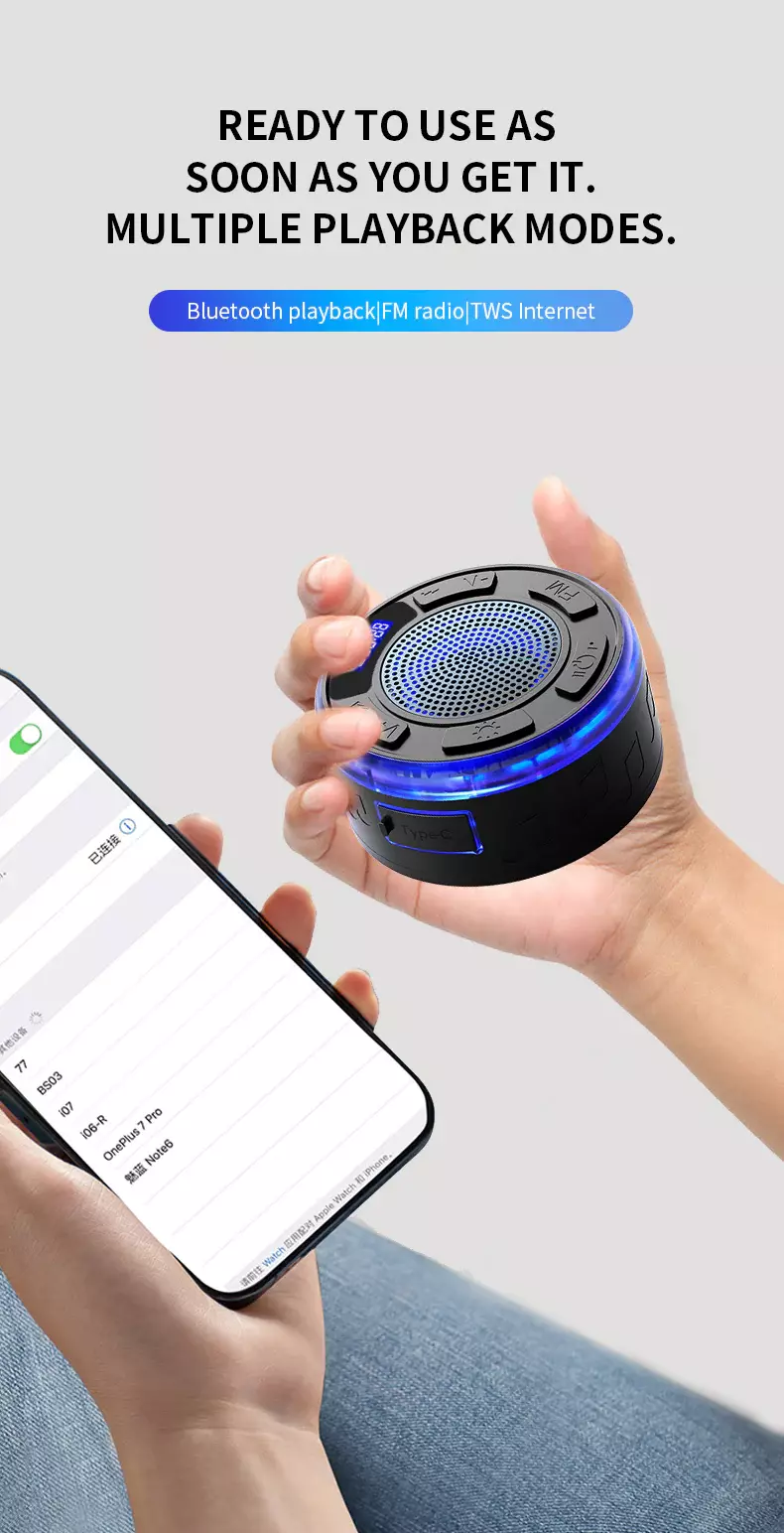 Aquro S3 Ultra – Водонепроницаемая душевая колонка IPX7 с RGB ...