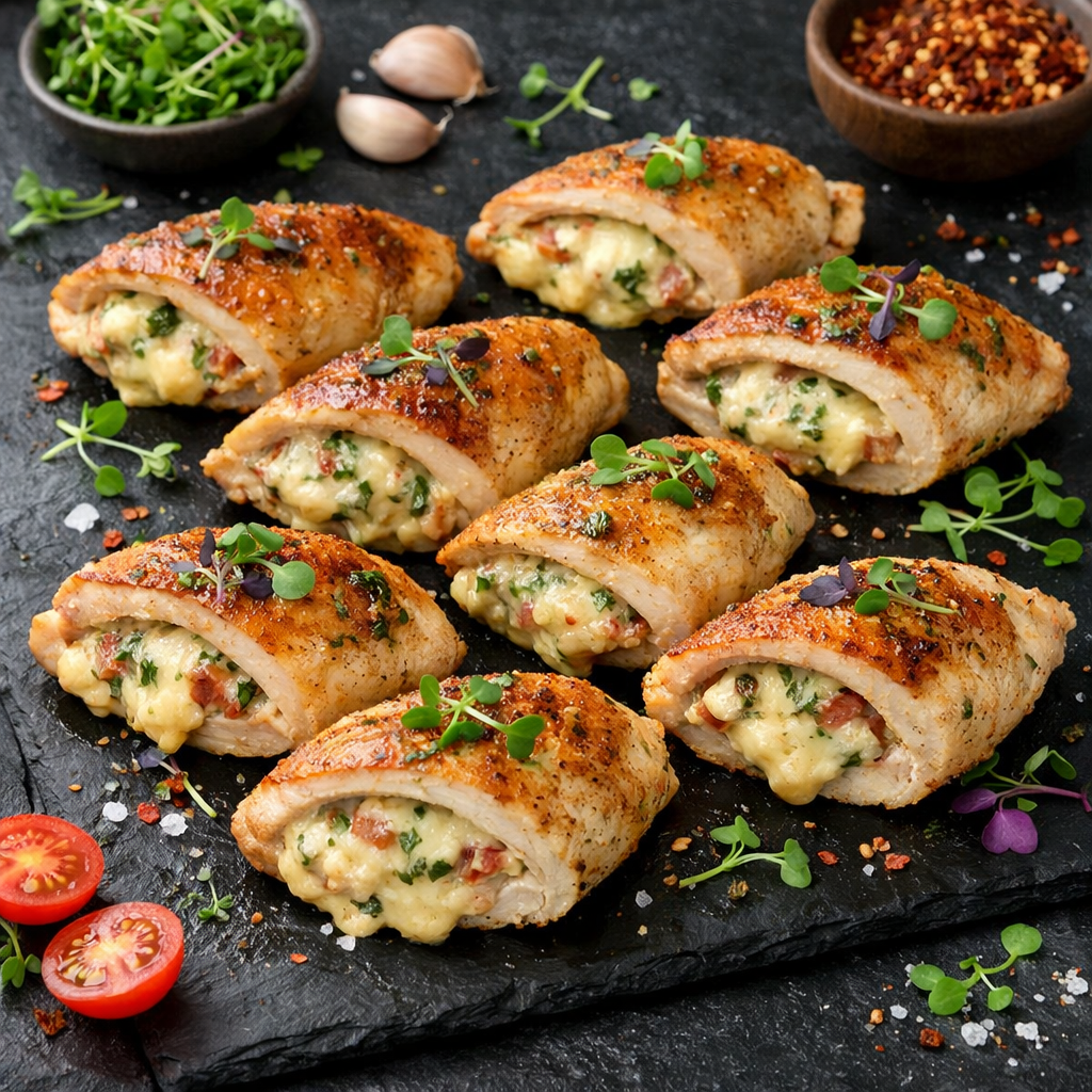 Куриные кармашки с сырной начинкой