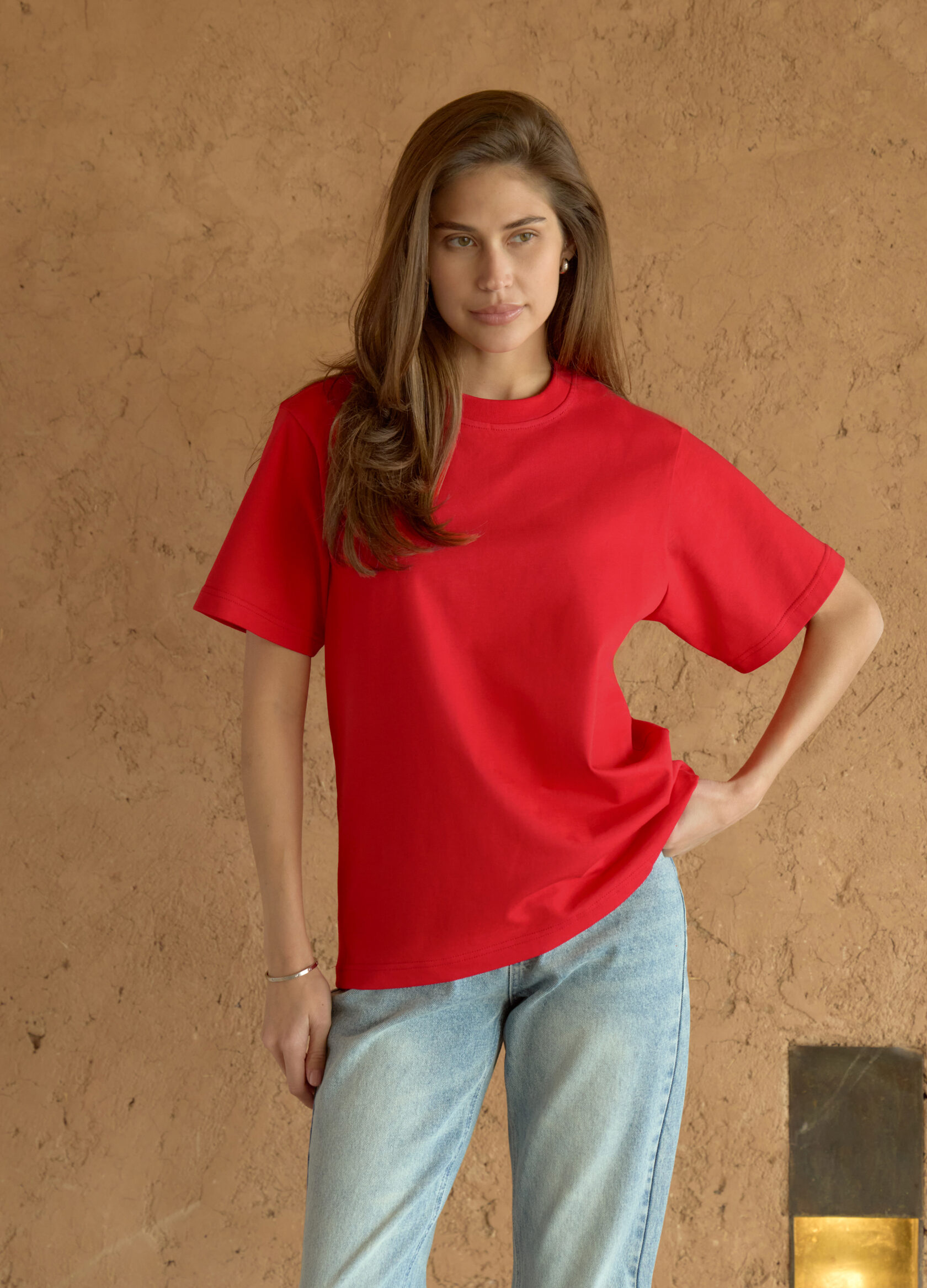 

Футболка базовая из плотного хлопка - Красный, Red;красный