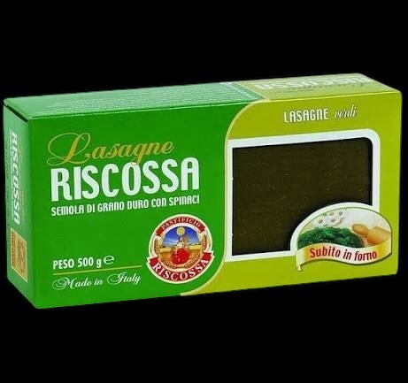 Лазанья, паста из твердых сортов пшеницы,SPINACI RISCOSSA, 0,5 кг