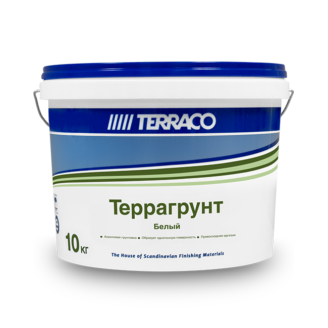 Terraco Terragrunt Террагрунт белая грунт-краска, 10 кг - Terraco