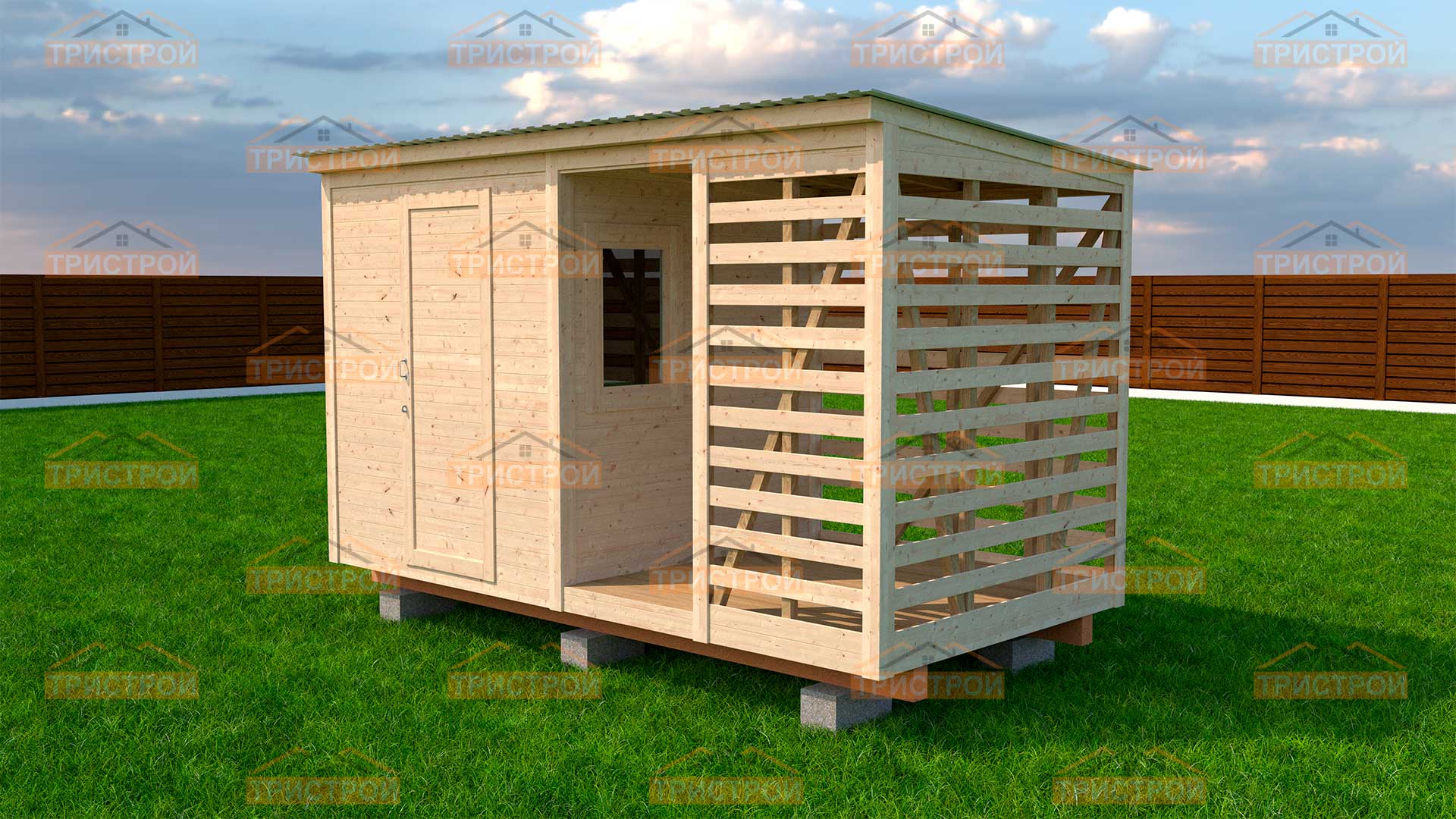 Хозблок с дровником 4х2,1 \"Пегас\" - TreeStroy